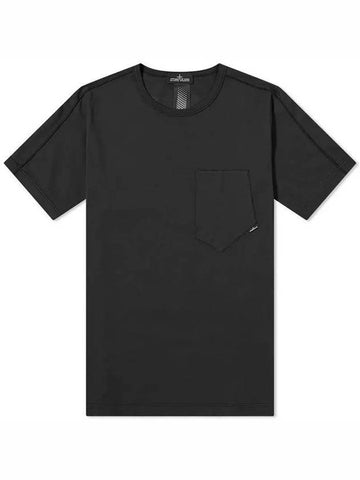 Shadow Project Pocket Short Sleeve T-Shirt Black - STONE ISLAND - BALAAN 1