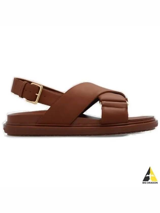 Fussbet Leather Sandals Brown - MARNI - BALAAN 2