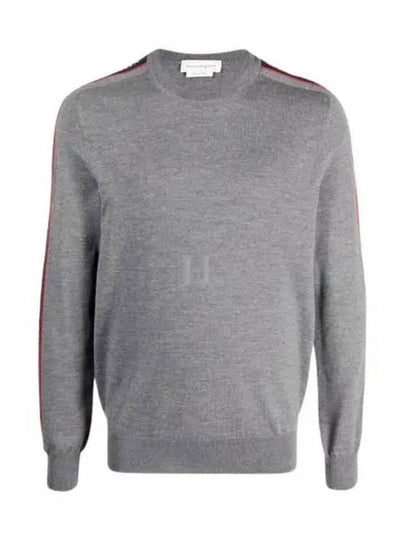 Logo Tape Wool Knit Top Grey - ALEXANDER MCQUEEN - BALAAN 2