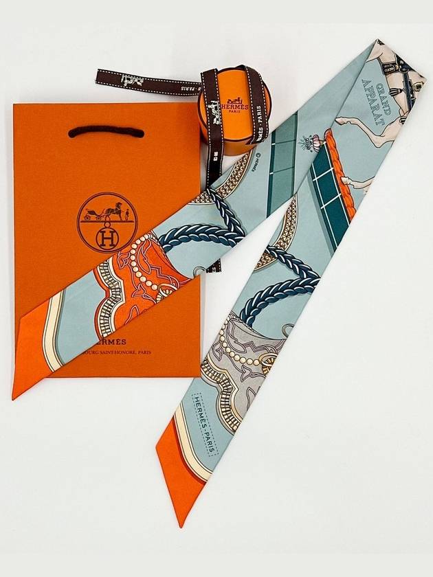 Grand Apparat Twilly Silk Scarf Orange Jaune - HERMES - BALAAN 2