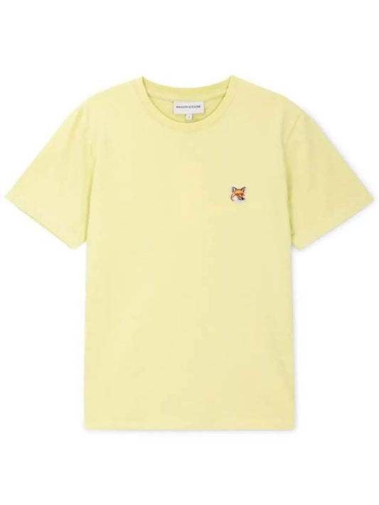 Fox Head Patch Regular Short Sleeve T-Shirt Chalk Yellow - MAISON KITSUNE - BALAAN 2