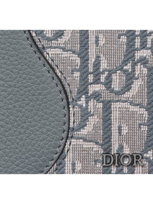 Oblique Saddle Bifold Card Wallet Deep Grey - DIOR - BALAAN 6