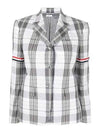 RWB Arm Banding Madras Check Jacket Med Grey - THOM BROWNE - BALAAN 2