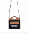 Micro Two-tone Canvas and Leather Tote Bag Black - BURBERRY - BALAAN 3