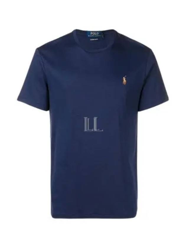 Embroidered Logo Pony Short Sleeve T-Shirt Navy - POLO RALPH LAUREN - BALAAN 2