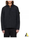 Supima Regular Fit Long Sleeve Shirt Navy - STONE ISLAND - BALAAN 2