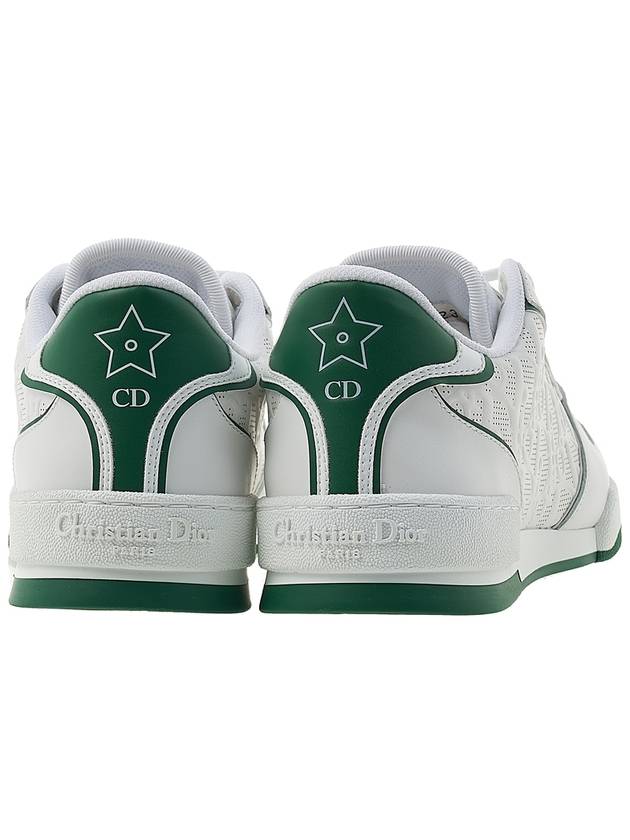 One Oblique Perforated Calfskin Low Top Sneakers White Green - DIOR - BALAAN 5