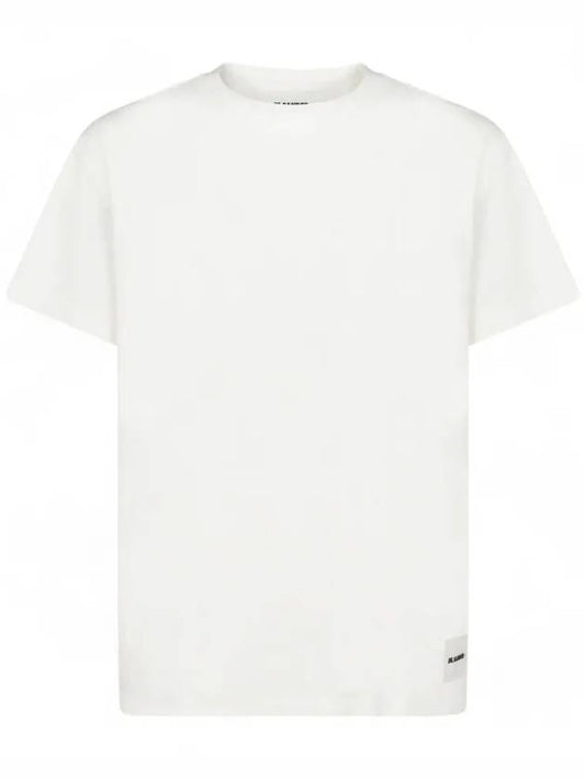White Organic Cotton Short Sleeve T Shirt J47GC0001 J45048 100 - JIL SANDER - BALAAN 1