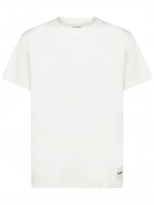 Logo Patch Cotton Short Sleeve T-Shirt 3 Pack White - JIL SANDER - BALAAN 2