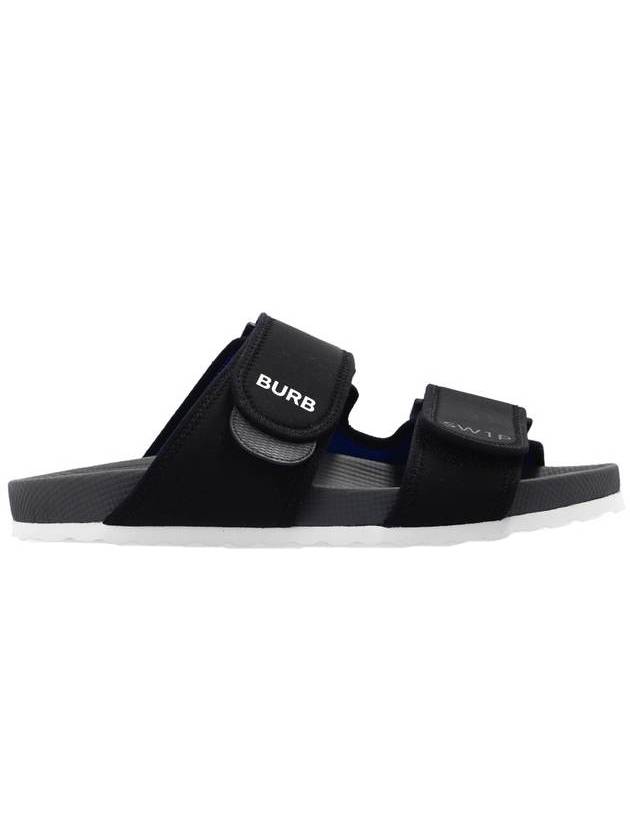 Horseferry Print Strap Sandals Black - BURBERRY - BALAAN 1