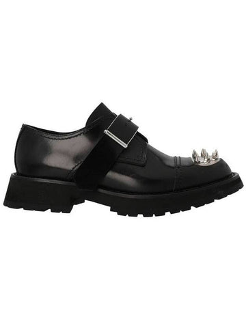 Studded Toe Buckle Strap Loafers Black - ALEXANDER MCQUEEN - BALAAN 1