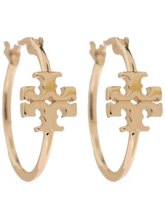 Logo Sculpted Hoop Earrings Gold - TORY BURCH - BALAAN 2