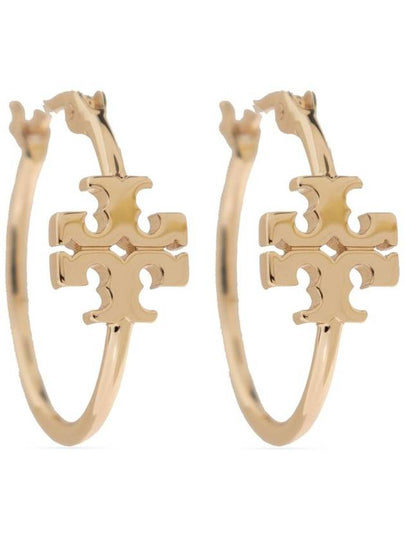 Logo Sculpted Hoop Earrings Gold - TORY BURCH - BALAAN 2