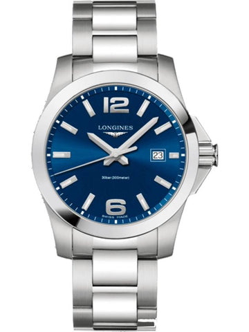 Conquest Quartz Metal Band Watch Blue - LONGINES - BALAAN 1