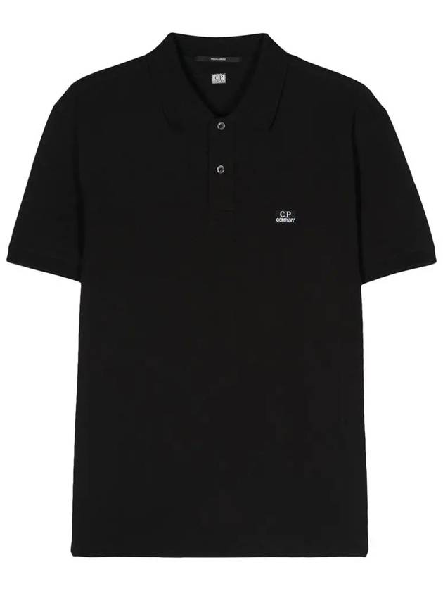 Stretch Piquet Regular Polo Shirt Black - CP COMPANY - BALAAN 2