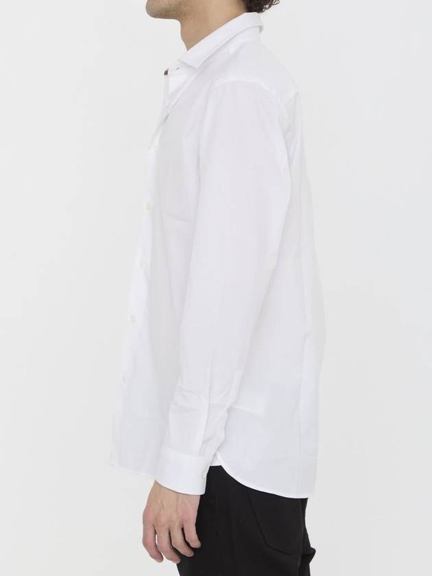 Plain Cotton Long Sleeve Shirt White - BURBERRY - BALAAN 4