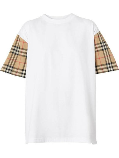 Vintage Check Sleeve Short Sleeve T-Shirt White - BURBERRY - BALAAN 2