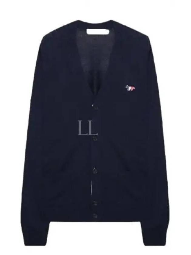 Tricolor Fox Patch Classic Cardigan Navy - MAISON KITSUNE - BALAAN 2