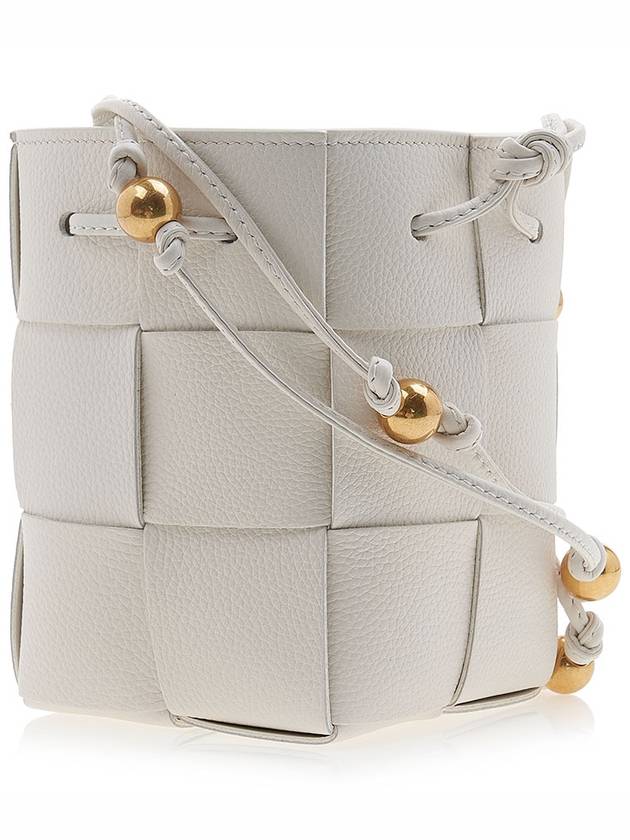 Cassette Intrecciato Mini Bucket Bag White - BOTTEGA VENETA - BALAAN 3