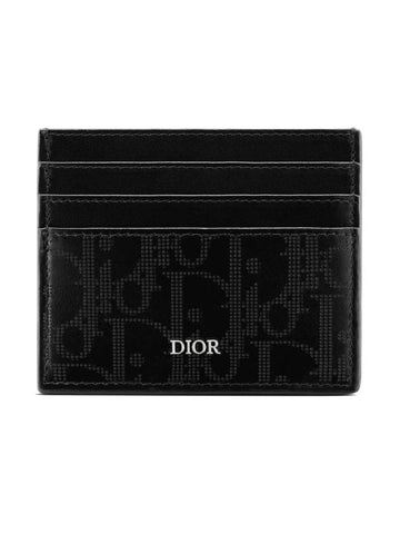 Oblique Galaxy Leather Card Wallet Black - DIOR - BALAAN 1