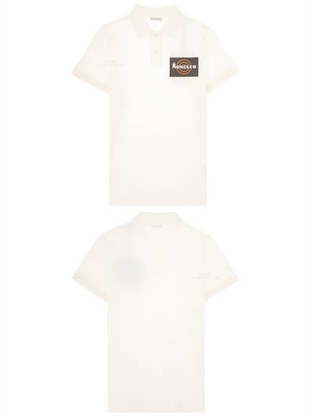 19FW 8324500 84556 004 MAGLIA Chest Patch Polo T-Shirt White Men's T-Shirt TR - MONCLER - BALAAN 5