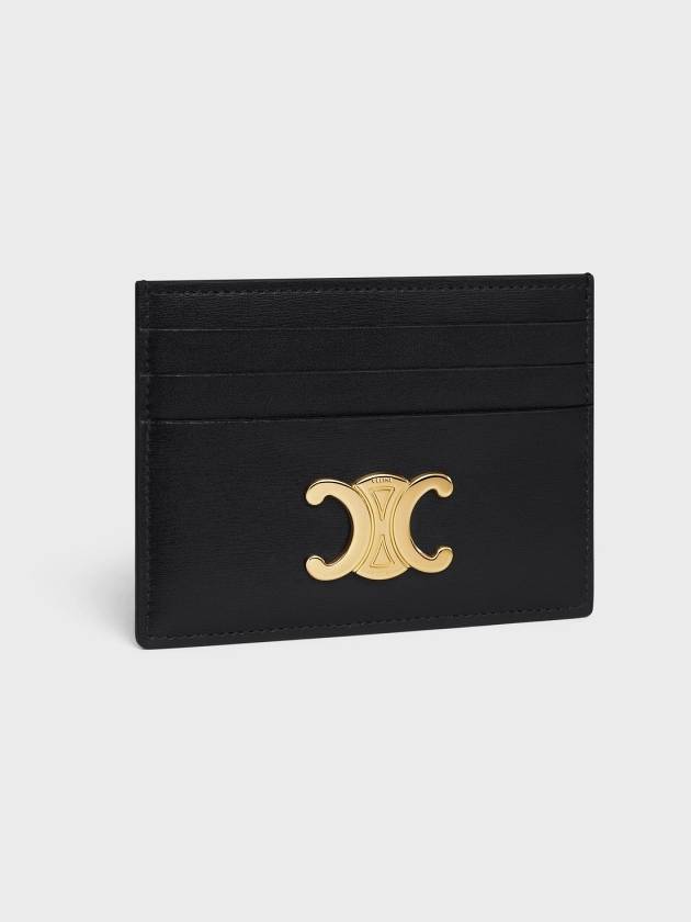 Triomphe Shiny Calfskin Card Wallet Black - CELINE - BALAAN 3