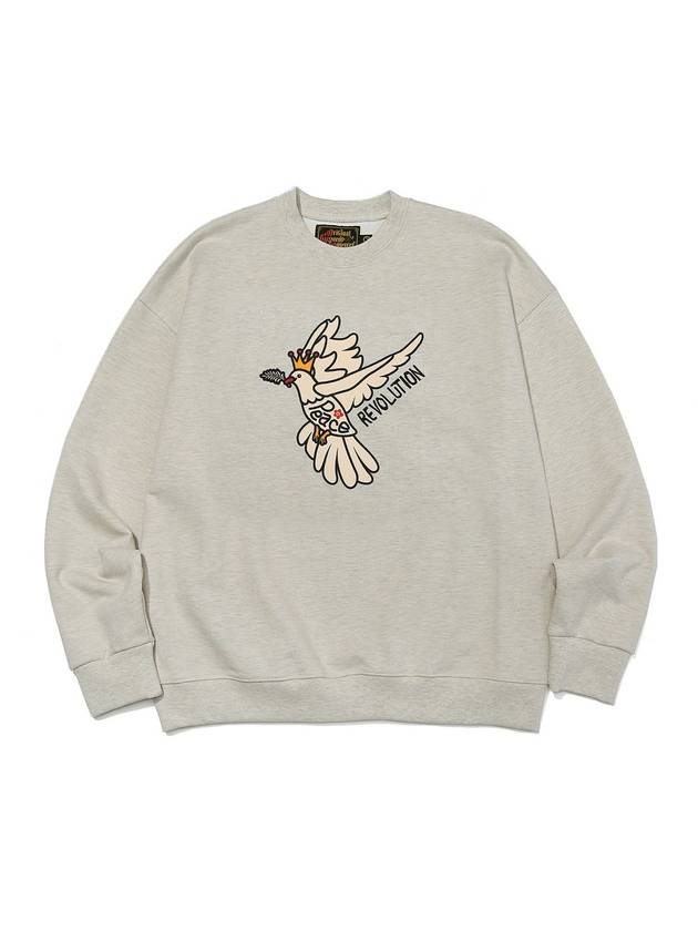 Peace and Love Bird Sweatshirts Oatmeal - OGARP - BALAAN 2