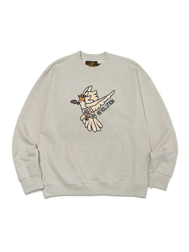 Peace and Love Bird Sweatshirts Oatmeal - OGARP - BALAAN 1