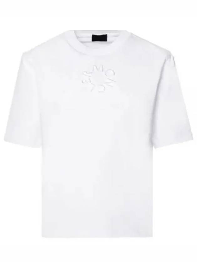 Embossed Logo Short Sleeve T-Shirt White - MONCLER - BALAAN 2