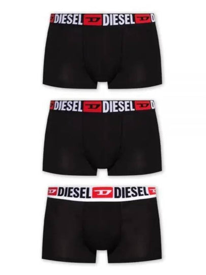 All-Over Waist Logo Band Briefs 3 Pack Black - DIESEL - BALAAN 2