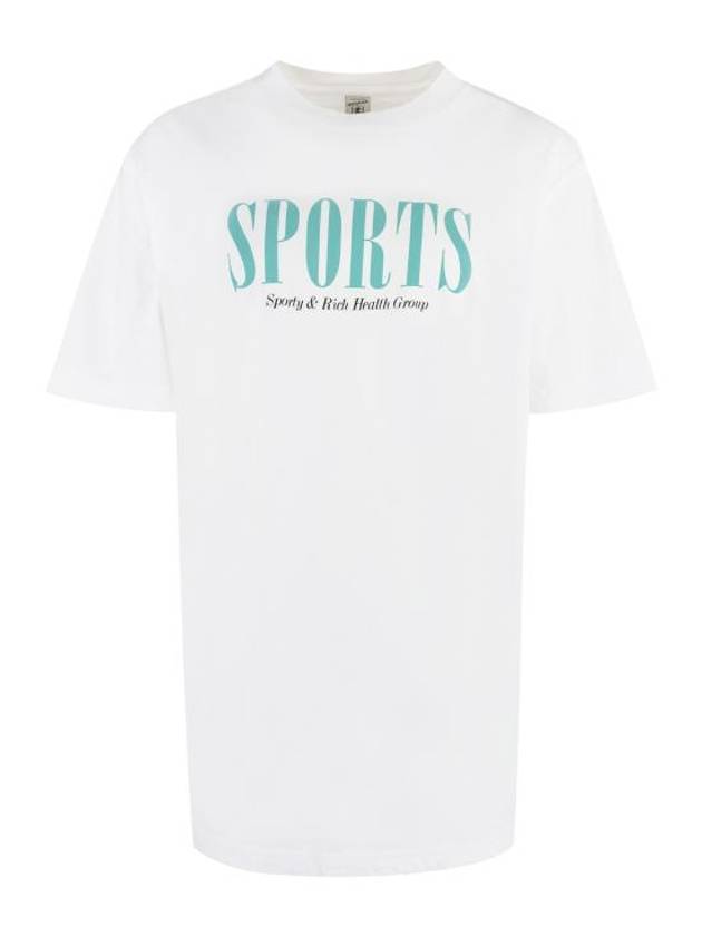 Cotton Crew Neck Short Sleeve T-Shirt White - SPORTY & RICH - BALAAN 1