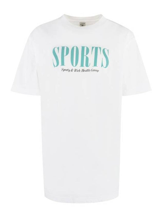 Cotton Crew Neck Short Sleeve T-Shirt White - SPORTY & RICH - BALAAN 1