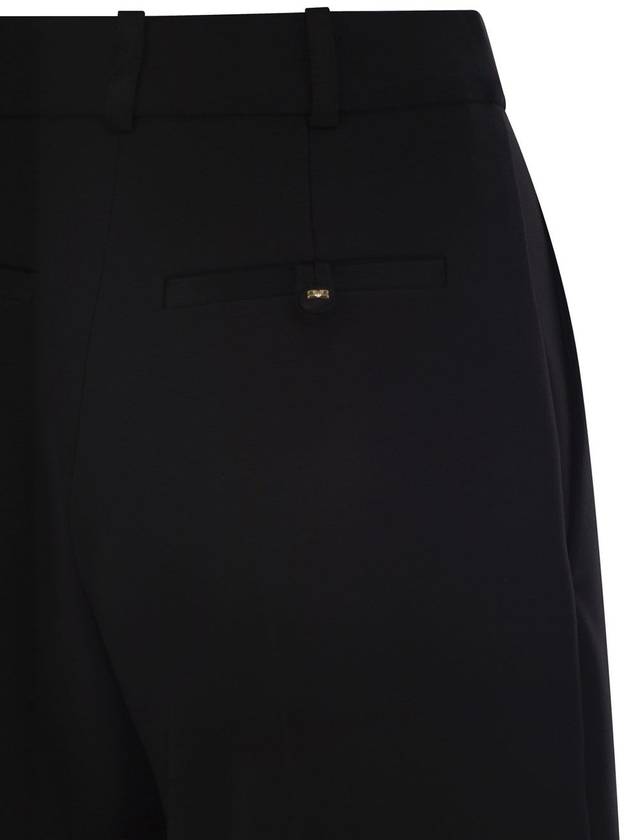 Crepe trousers with satin details - ELISABETTA FRANCHI - BALAAN 4