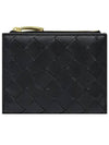 Intrecciato Zipper Small Half Wallet Black - BOTTEGA VENETA - BALAAN 2