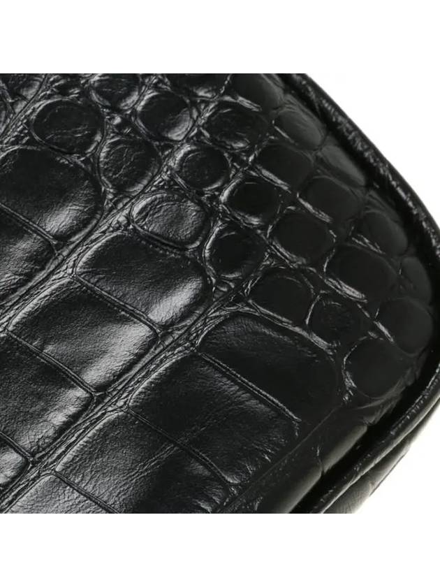 Neo Cagole Small Crocodile Embossed Leather Tote Bag Black - BALENCIAGA - BALAAN 9