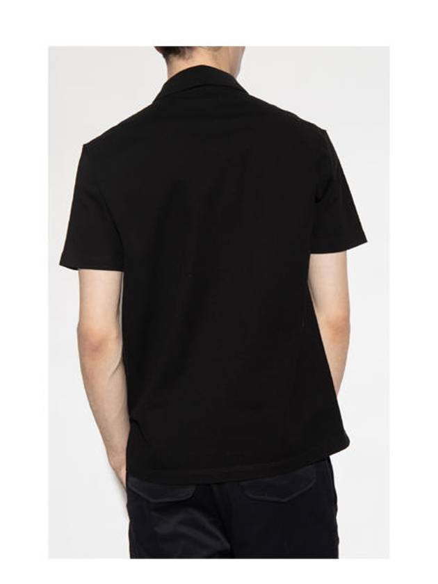 Embroidered Logo Polo Shirt Black - VERSACE - BALAAN 4