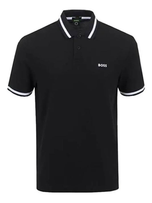 Men's Logo Cotton Polo Shirt Black - HUGO BOSS - BALAAN.