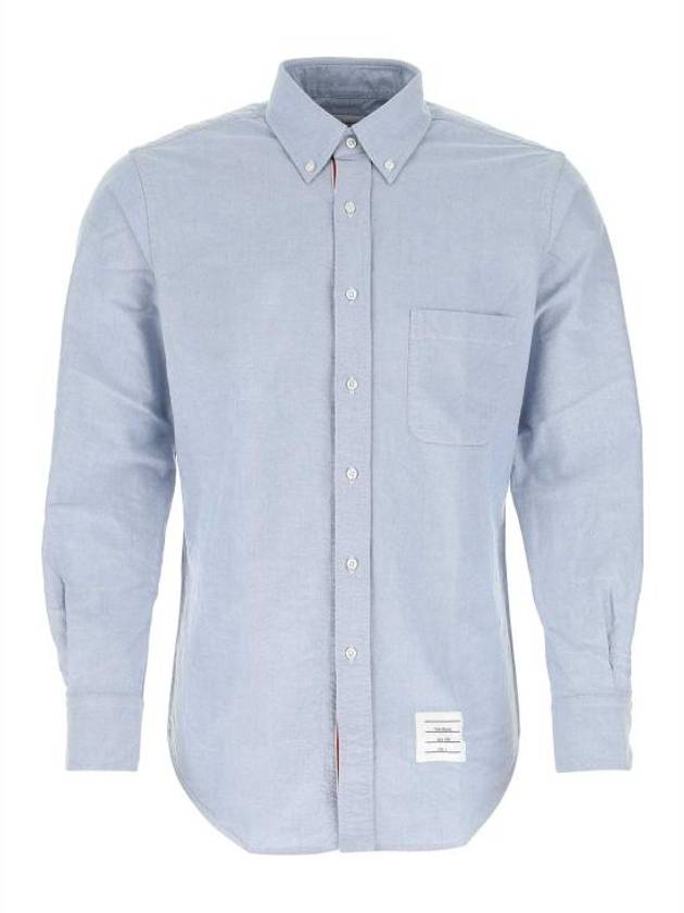 Oxford Grosgrain Placket Cotton Long Sleeve Shirt Light Blue - THOM BROWNE - BALAAN 2