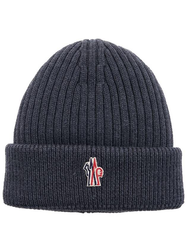 Beretto Logo Wool Beanie Gray - MONCLER - BALAAN 11