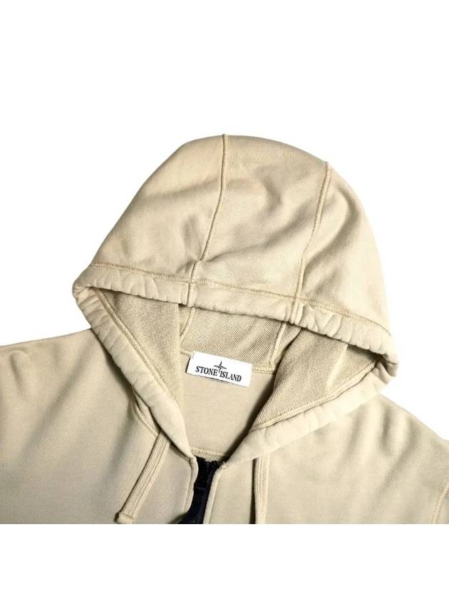 Organic Cotton Fleece Zip-Up Hoodie Desert - STONE ISLAND - BALAAN 4