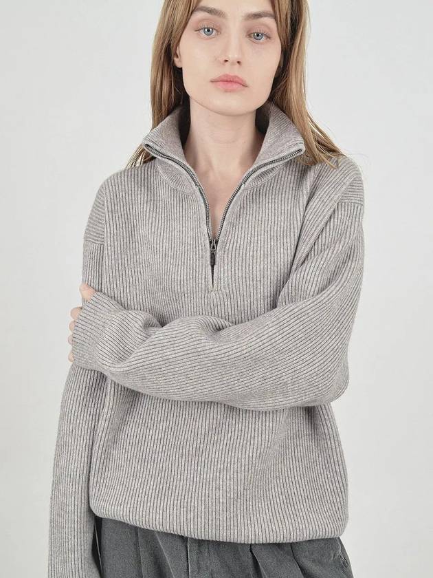 Modal Knit Half Zip up Gray - CHANCE'S NOI - BALAAN 4