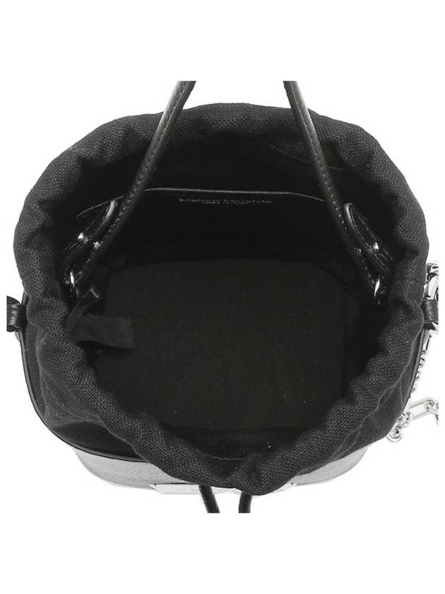 5AC Number Logo Texture Leather Bucket Bag Black - MAISON MARGIELA - BALAAN 5