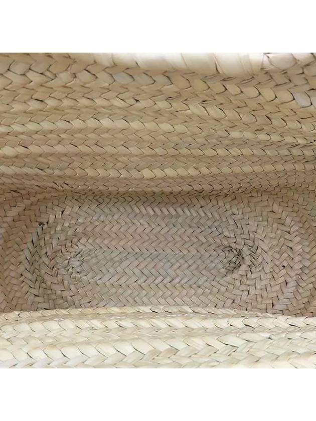 327 02 S81 Natural Tan Palm Leaf Kapsny Raffia Large Basket Shoulder Bag - LOEWE - BALAAN 6