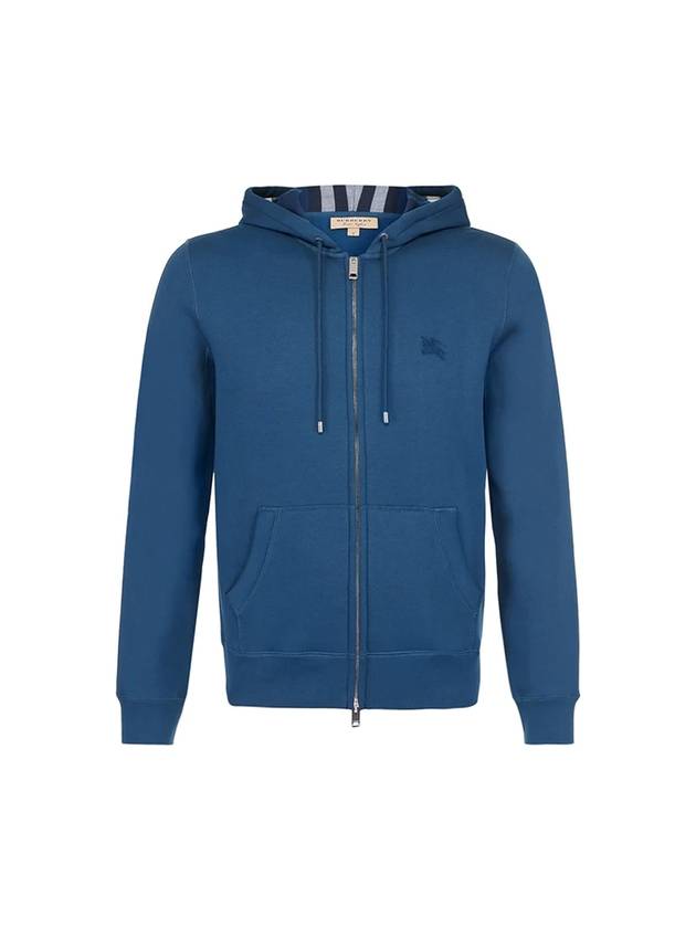 Clarendon Brushed Zip-Up Hoodie Mineral Blue - BURBERRY - BALAAN 1