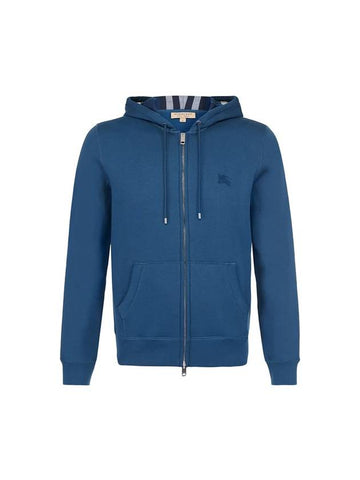 Clarendon Brushed Zip-Up Hoodie Mineral Blue - BURBERRY - BALAAN 1