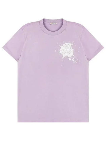 8C00016 829HP 61A Women s Logo Print T Shirt Lilac 1047251 - MONCLER - BALAAN 1