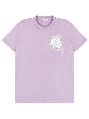 8C00016 829HP 61A Women s Logo Print T Shirt Lilac 1047251 - MONCLER - BALAAN 1