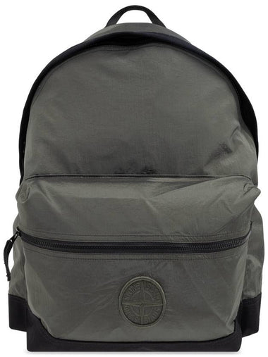 Stone Island Backpack With Logo, Men's, Green - STONE ISLAND - BALAAN 1