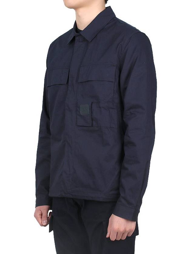 Metropolis Series Gabardine Pocket Long Sleeve Shirt Navy - CP COMPANY - BALAAN 5