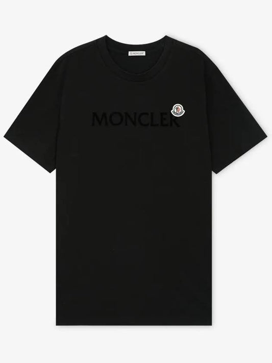 Men s Logo Patch Black Short Sleeve T Shirt 8C00024 839OT 999 - MONCLER - BALAAN 2